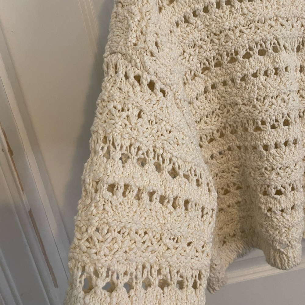 Treasure & Bond Crochet Cream Crop Sweater - Picture 6 of 8